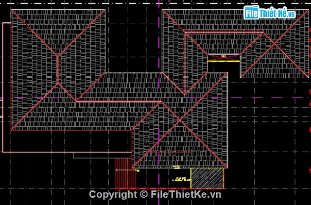 thiết kế mái,nhà mái,cad nhà